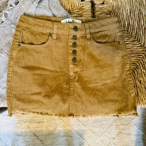 Indigo Rein Mini Skirt Color Brown Curdoroy Size 3/25